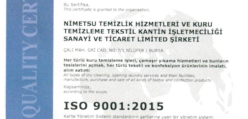 ISO 9001:2015 BELGEMİZİ DE ALDIK...